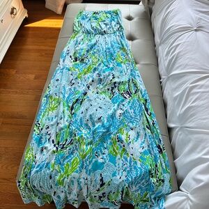 Lilly Pulitzer Oceanic Print Maxi Skirt